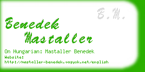 benedek mastaller business card